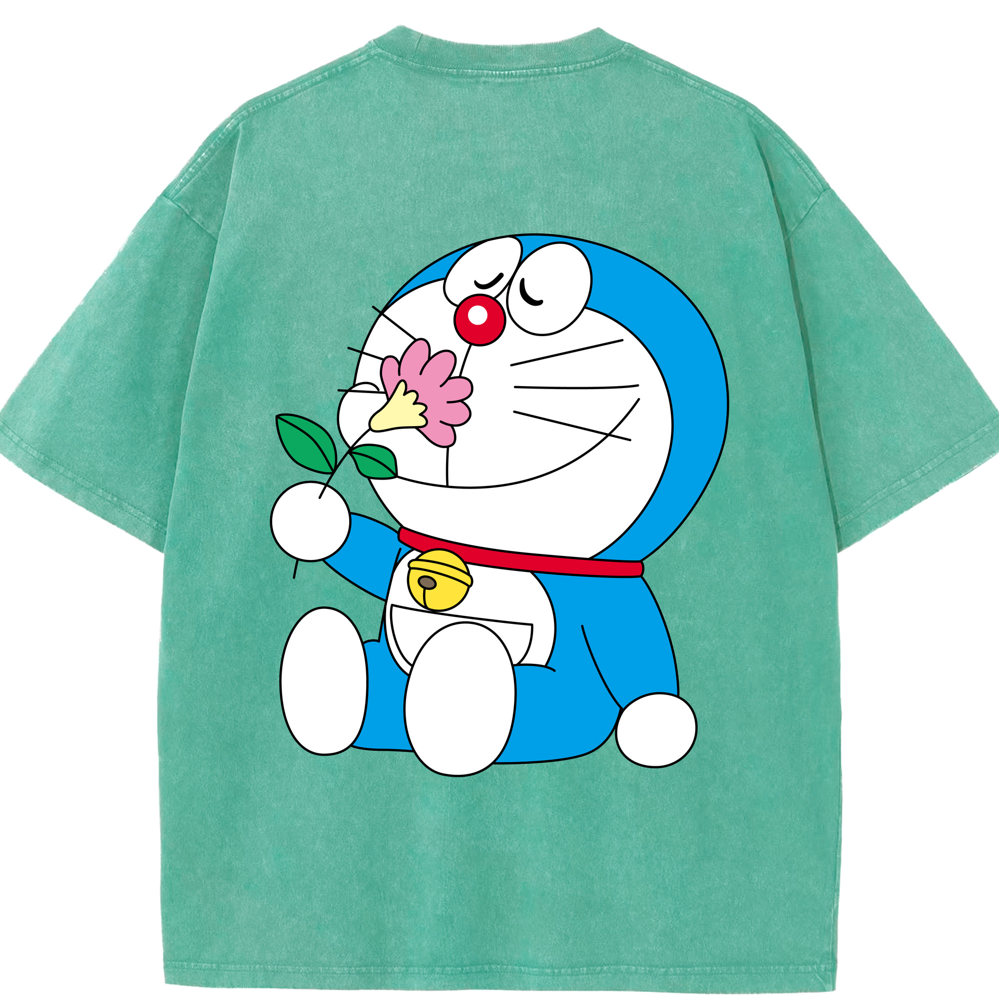 （画像用） ドラえもん Doraemon 綿100% ヴィンテージ風 半袖Tシャツ（背面プリント）